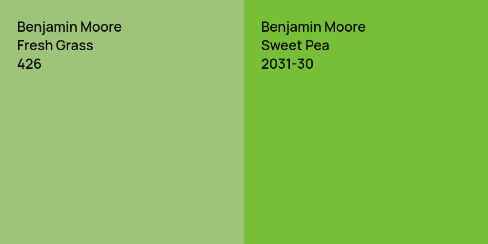 Benjamin Moore Fresh Grass vs. Benjamin Moore Sweet Pea