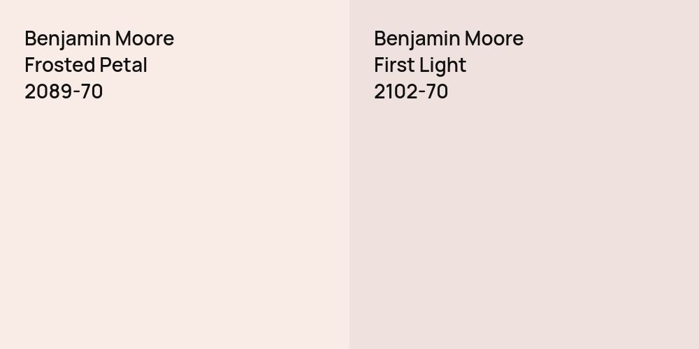 Benjamin Moore Frosted Petal vs. Benjamin Moore First Light