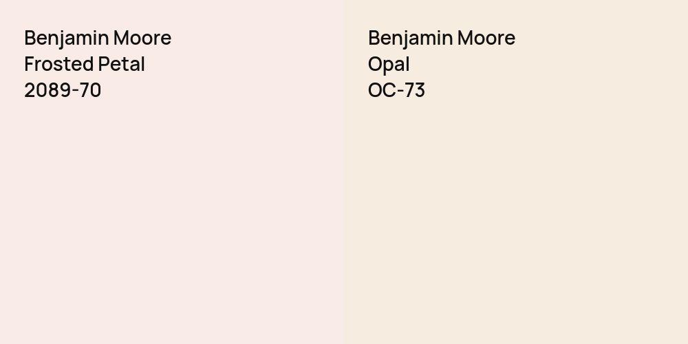 Benjamin Moore Frosted Petal vs. Benjamin Moore Opal