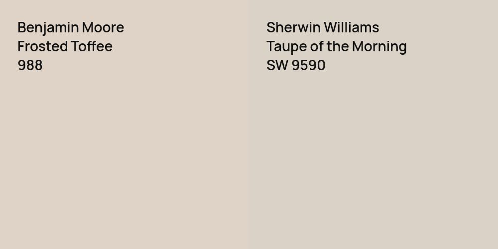 Benjamin Moore Frosted Toffee vs. Sherwin Williams Taupe of the Morning