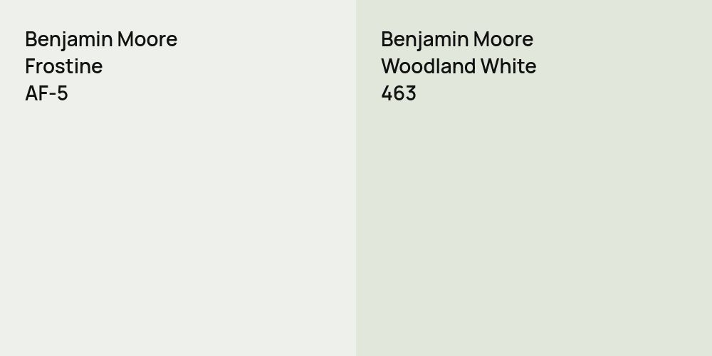 Benjamin Moore Frostine vs. Benjamin Moore Woodland White