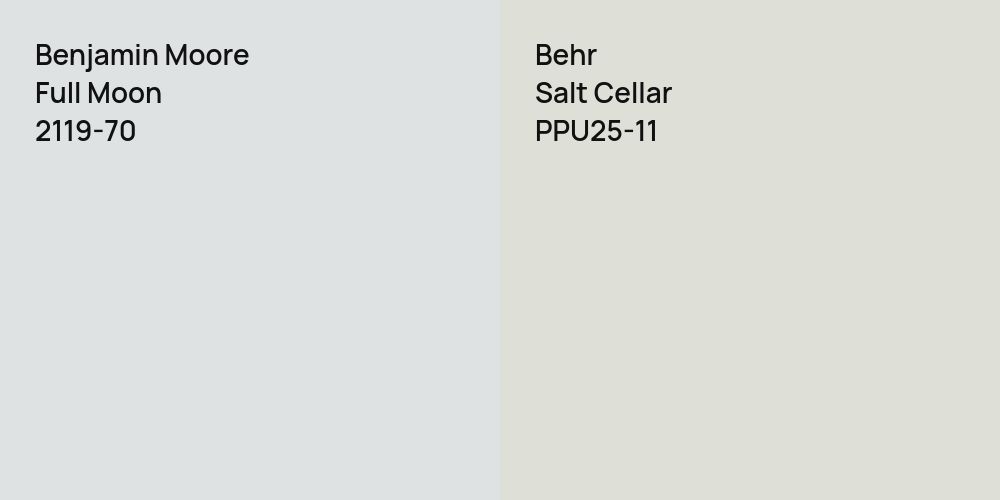 Benjamin Moore Full Moon vs. Behr Salt Cellar