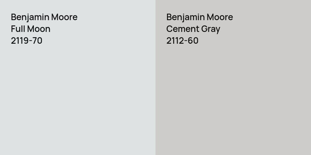 Benjamin Moore Full Moon vs. Benjamin Moore Cement Gray