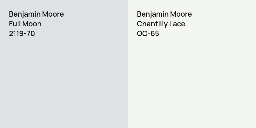 Benjamin Moore Full Moon vs. Benjamin Moore Chantilly Lace