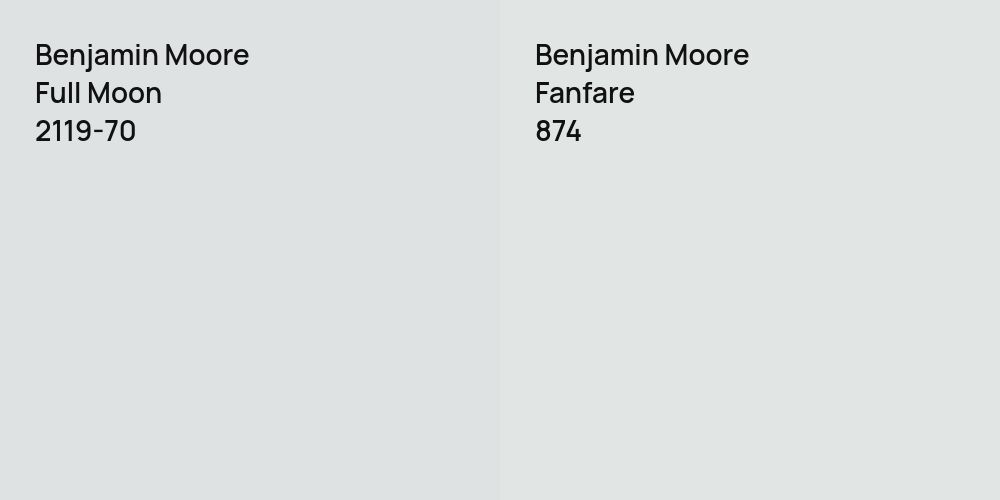 Benjamin Moore Full Moon vs. Benjamin Moore Fanfare