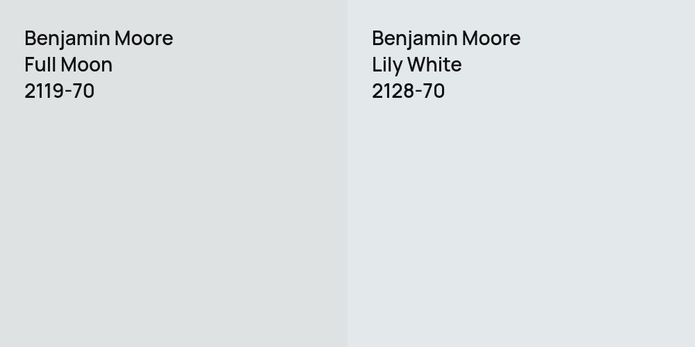 Benjamin Moore Full Moon vs. Benjamin Moore Lily White