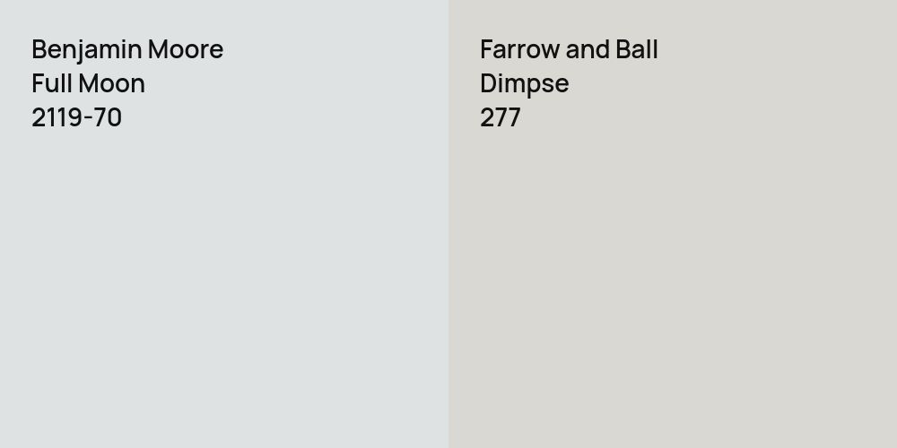 Benjamin Moore Full Moon vs. Farrow and Ball Dimpse