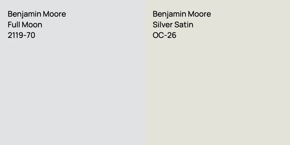 Benjamin Moore Full Moon vs. Benjamin Moore Silver Satin