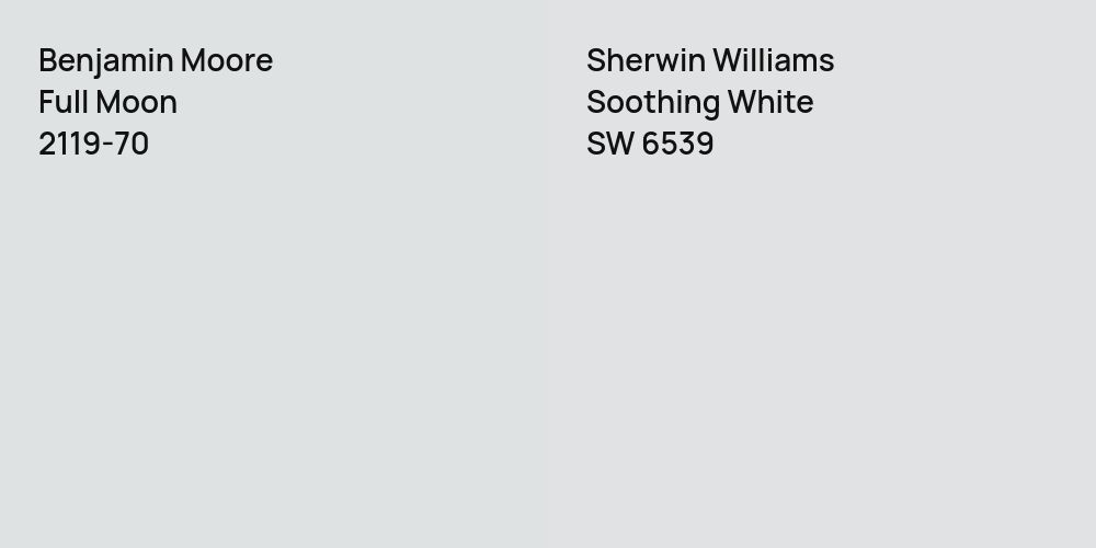 Benjamin Moore Full Moon vs. Sherwin Williams Soothing White