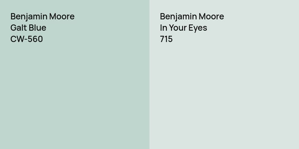 Benjamin Moore Galt Blue vs. Benjamin Moore In Your Eyes