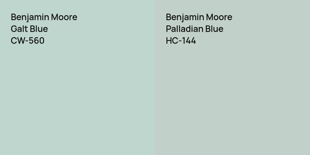 Benjamin Moore Galt Blue vs. Benjamin Moore Palladian Blue