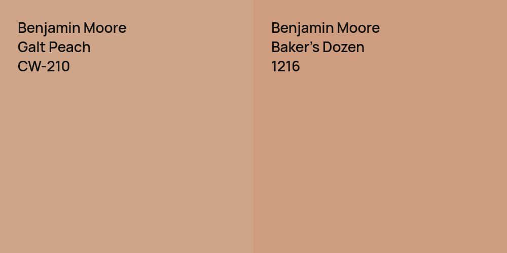 Benjamin Moore Galt Peach vs. Benjamin Moore Baker's Dozen