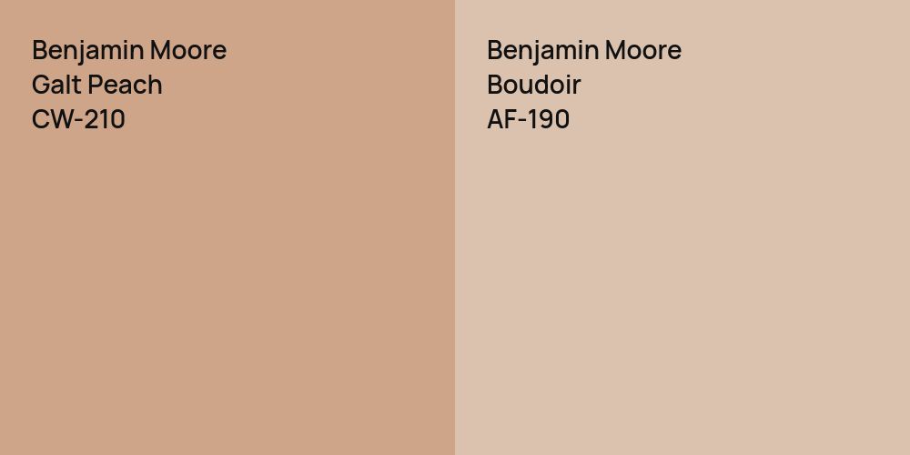 Benjamin Moore Galt Peach vs. Benjamin Moore Boudoir