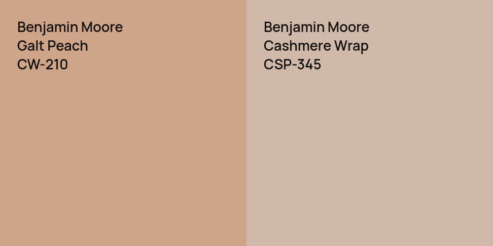 Benjamin Moore Galt Peach vs. Benjamin Moore Cashmere Wrap