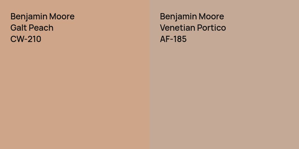 Benjamin Moore Galt Peach vs. Benjamin Moore Venetian Portico