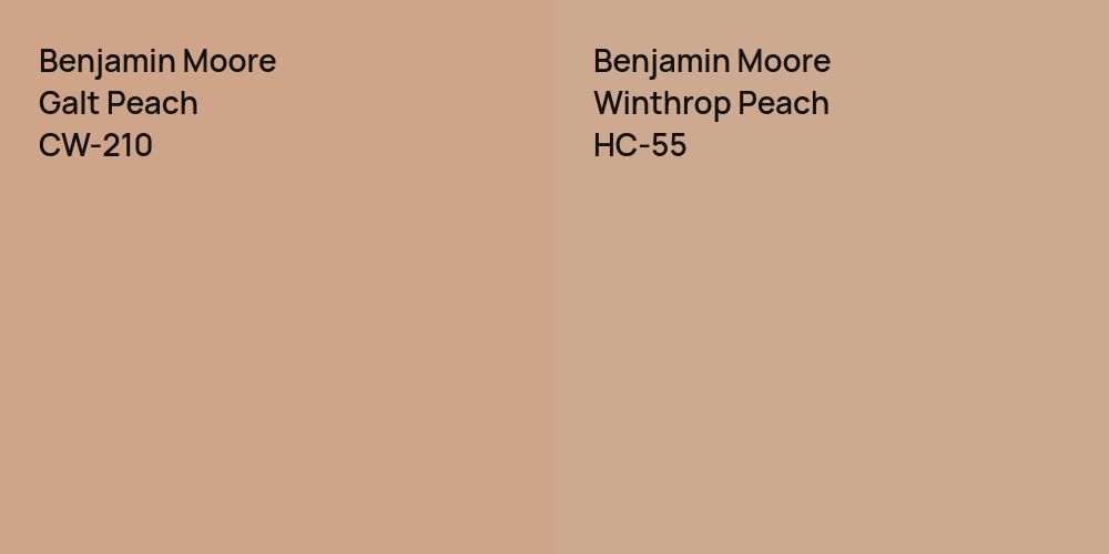 Benjamin Moore Galt Peach vs. Benjamin Moore Winthrop Peach