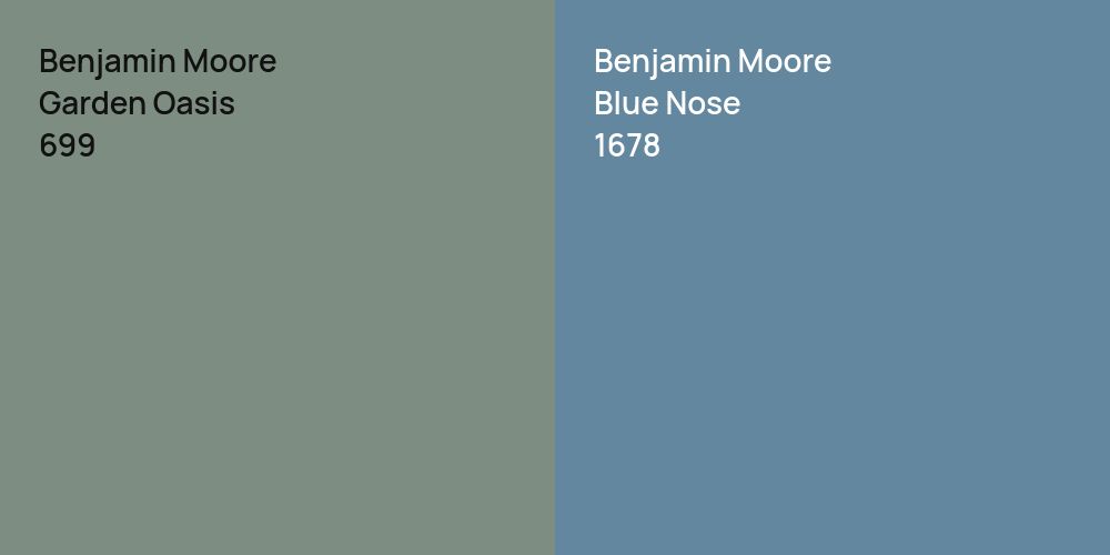 Benjamin Moore Garden Oasis vs. Benjamin Moore Blue Nose