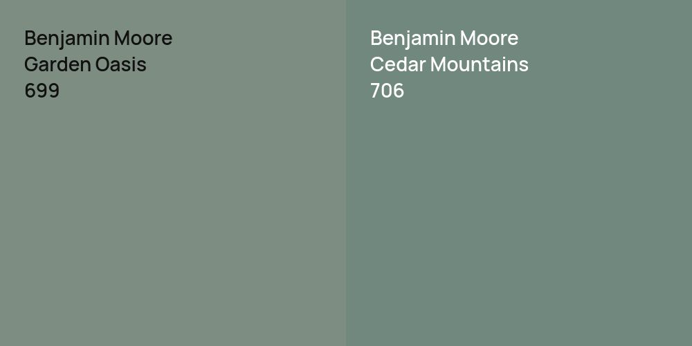 Benjamin Moore Garden Oasis vs. Benjamin Moore Cedar Mountains