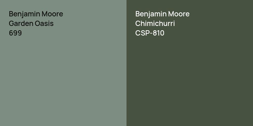 Benjamin Moore Garden Oasis vs. Benjamin Moore Chimichurri