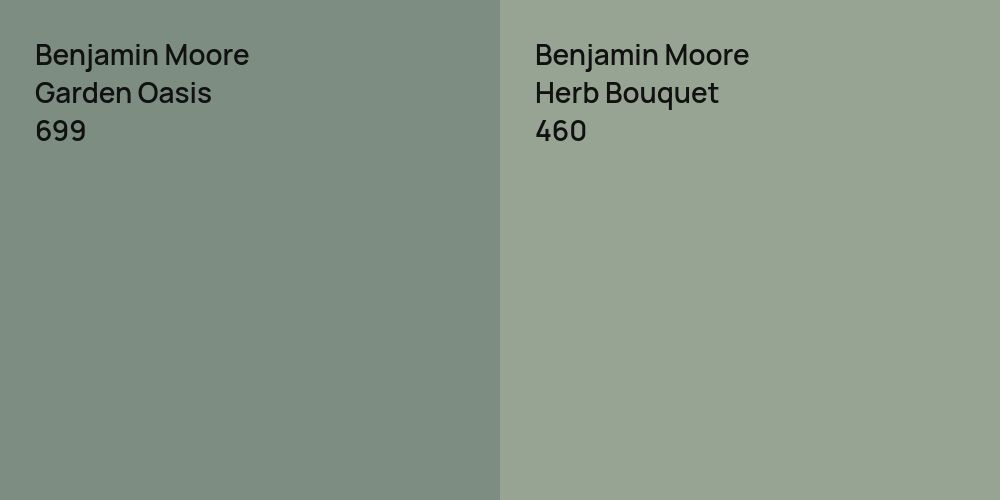 Benjamin Moore Garden Oasis vs. Benjamin Moore Herb Bouquet