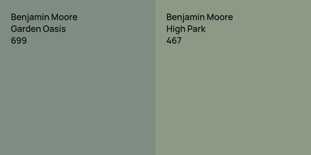 Benjamin Moore Garden Oasis vs. Benjamin Moore High Park