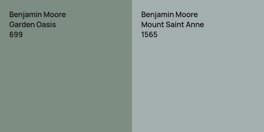 Benjamin Moore Garden Oasis vs. Benjamin Moore Mount Saint Anne