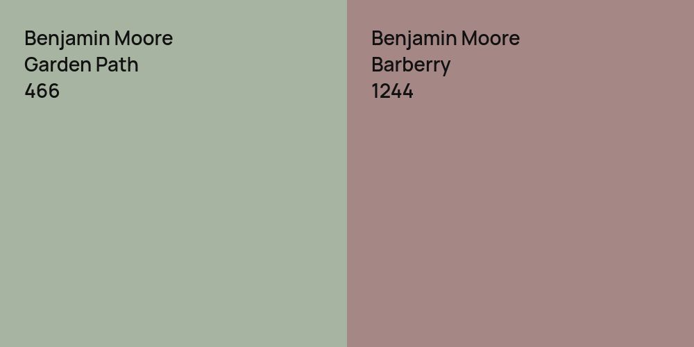 Benjamin Moore Garden Path vs. Benjamin Moore Barberry