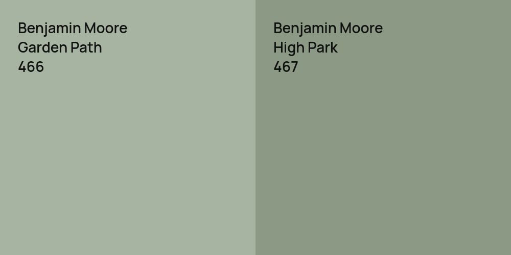 Benjamin Moore Garden Path vs. Benjamin Moore High Park