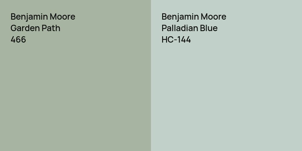 Benjamin Moore Garden Path vs. Benjamin Moore Palladian Blue