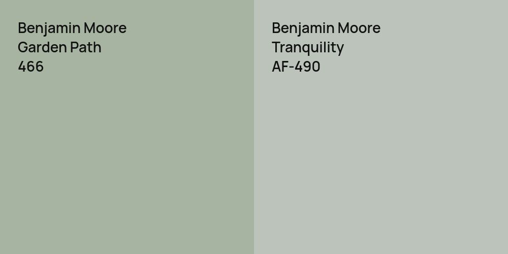 Benjamin Moore Garden Path vs. Benjamin Moore Tranquility