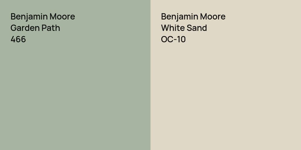 Benjamin Moore Garden Path vs. Benjamin Moore White Sand