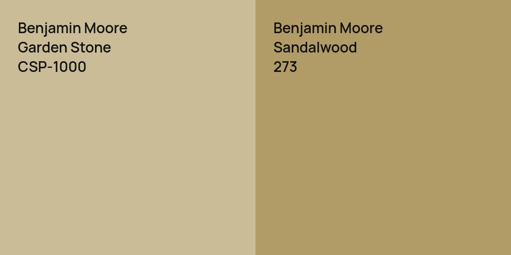 Benjamin Moore Garden Stone vs. Benjamin Moore Sandalwood