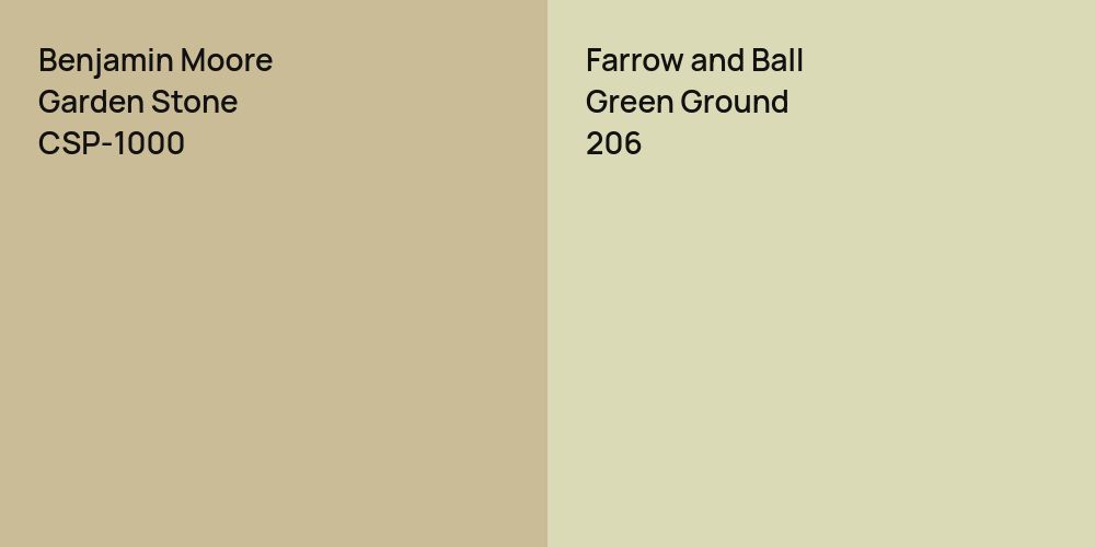 Benjamin Moore Garden Stone vs. Farrow and Ball Green Ground