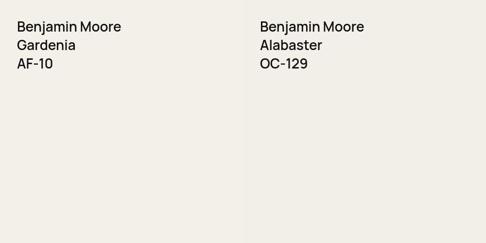 Benjamin Moore Gardenia vs. Benjamin Moore Alabaster