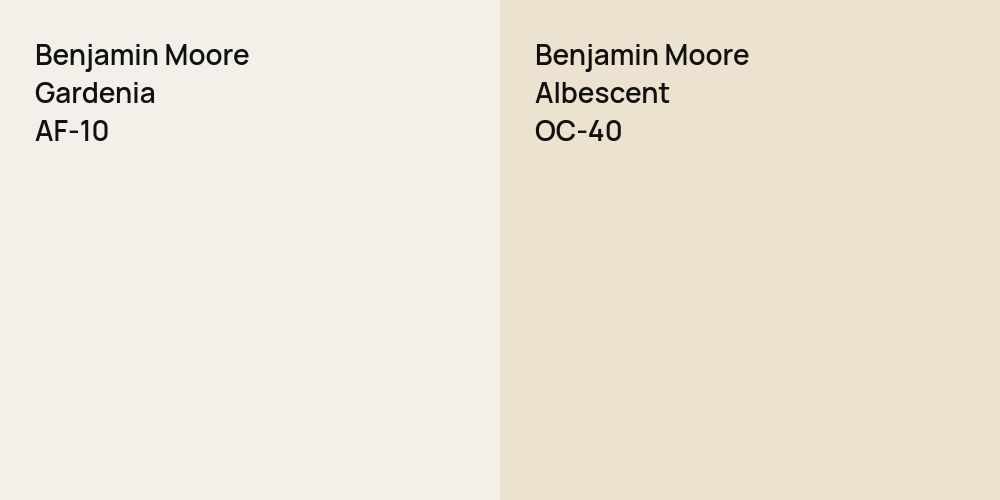 Benjamin Moore Gardenia vs. Benjamin Moore Albescent