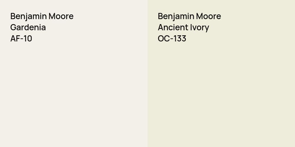 Benjamin Moore Gardenia vs. Benjamin Moore Ancient Ivory