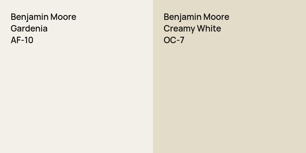 Benjamin Moore Gardenia vs. Benjamin Moore Creamy White