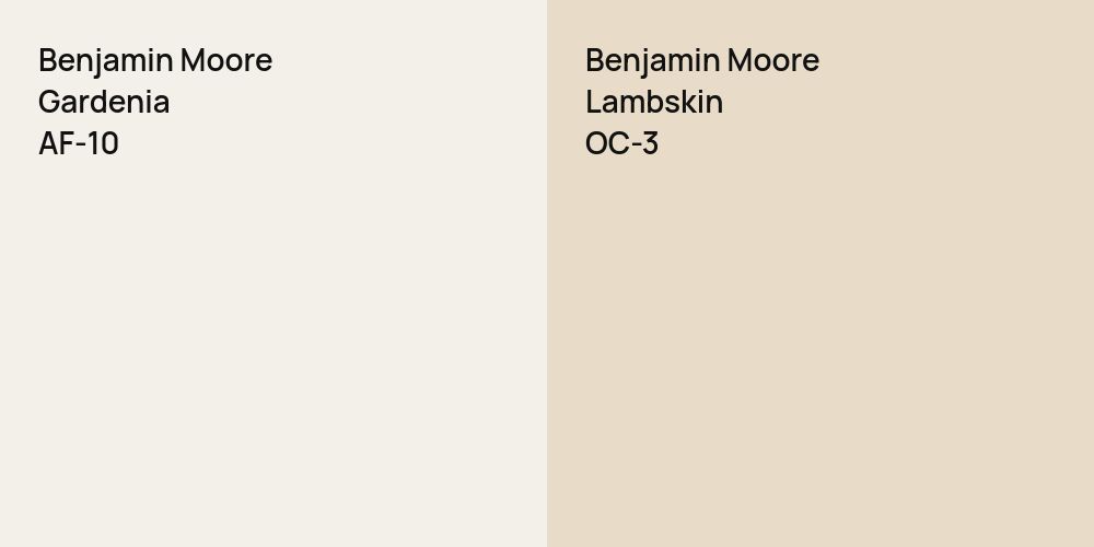 Benjamin Moore Gardenia vs. Benjamin Moore Lambskin