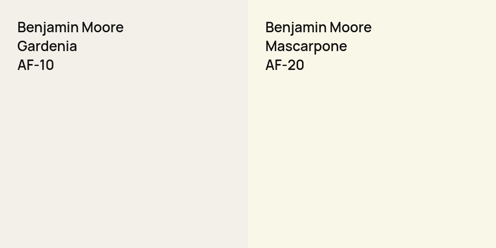 Benjamin Moore Gardenia vs. Benjamin Moore Mascarpone