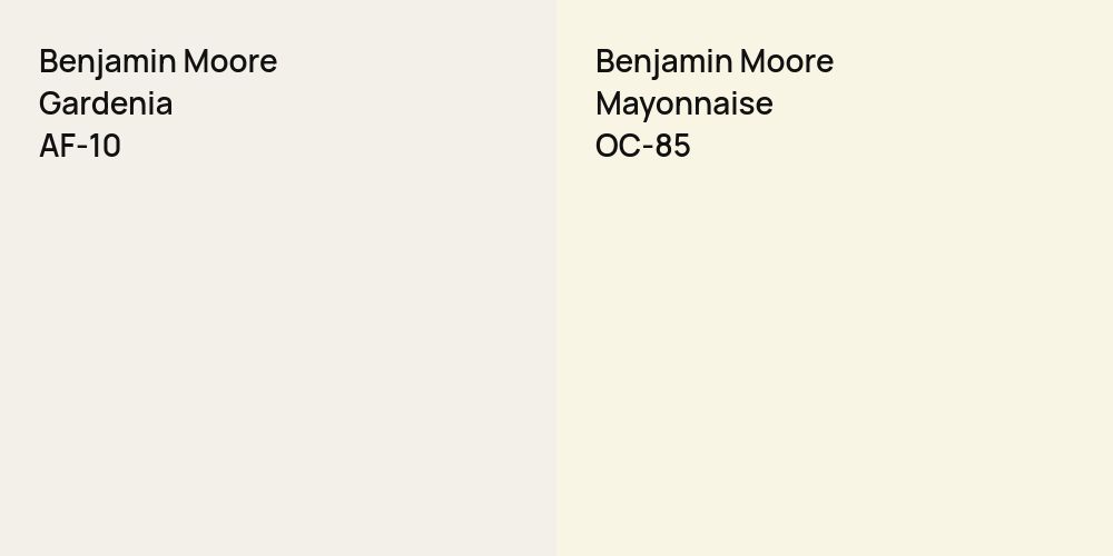 Benjamin Moore Gardenia vs. Benjamin Moore Mayonnaise