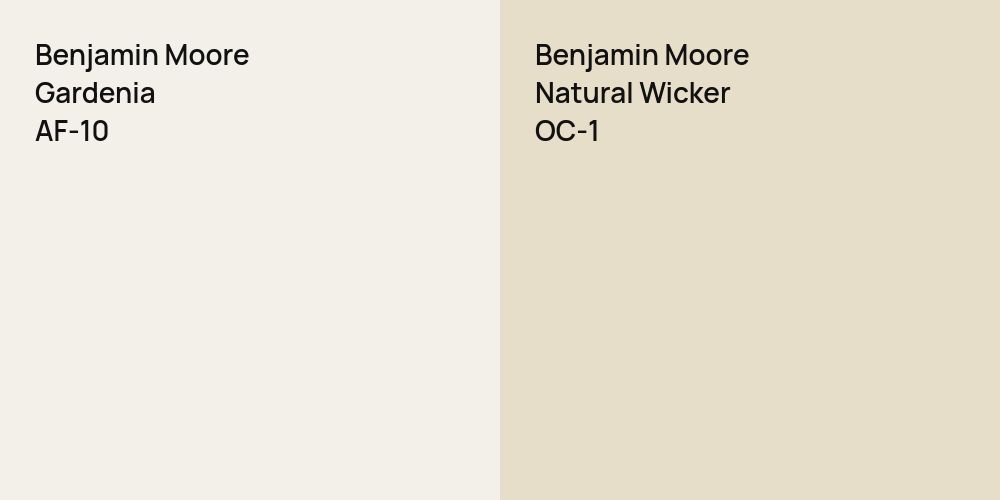 Benjamin Moore Gardenia vs. Benjamin Moore Natural Wicker