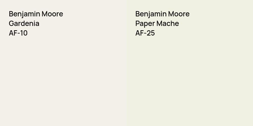 Benjamin Moore Gardenia vs. Benjamin Moore Paper Mache