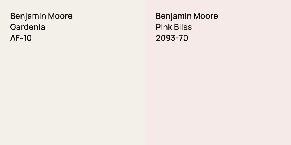 Benjamin Moore Gardenia vs. Benjamin Moore Pink Bliss