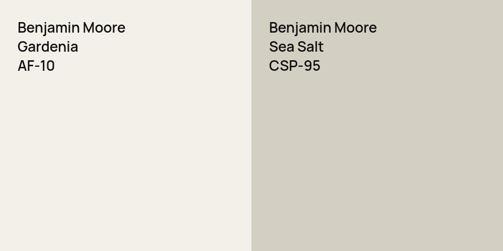 Benjamin Moore Gardenia vs. Benjamin Moore Sea Salt