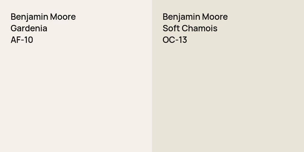 Benjamin Moore Gardenia vs. Benjamin Moore Soft Chamois