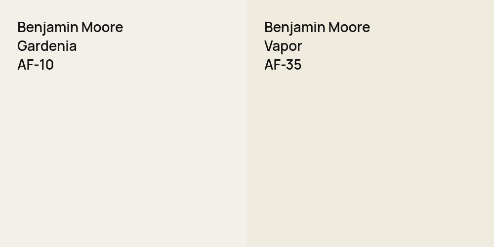 Benjamin Moore Gardenia vs. Benjamin Moore Vapor