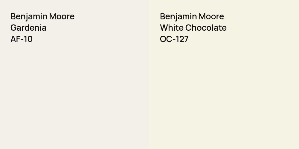 Benjamin Moore Gardenia vs. Benjamin Moore White Chocolate