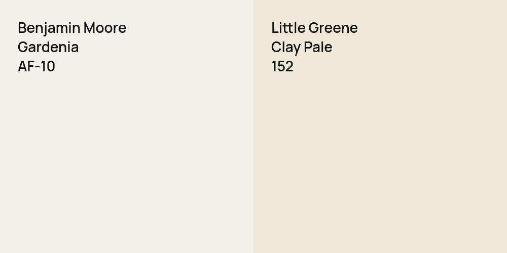 Benjamin Moore Gardenia vs. Little Greene Clay Pale