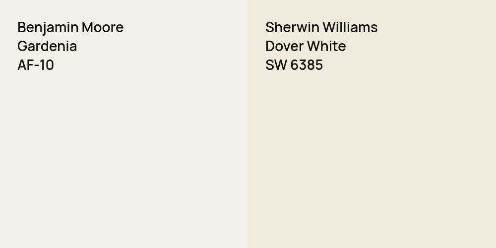 Benjamin Moore Gardenia vs. Sherwin Williams Dover White