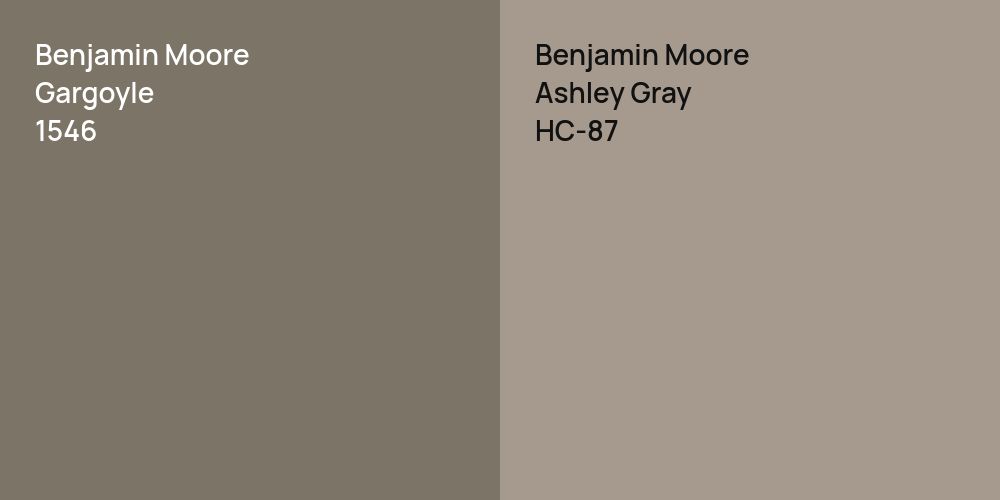 Benjamin Moore Gargoyle vs. Benjamin Moore Ashley Gray